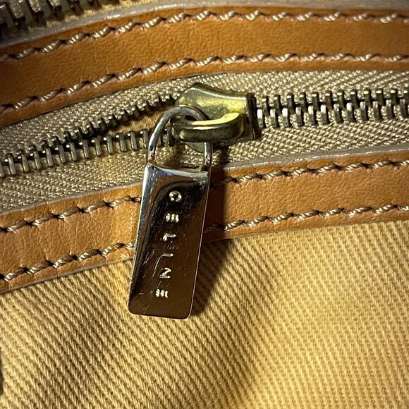 Celine Vintage Ava Macadam Suede Pochette Shoulder Bag, Mustard/Brown - Preowned - Picture 14 of 16